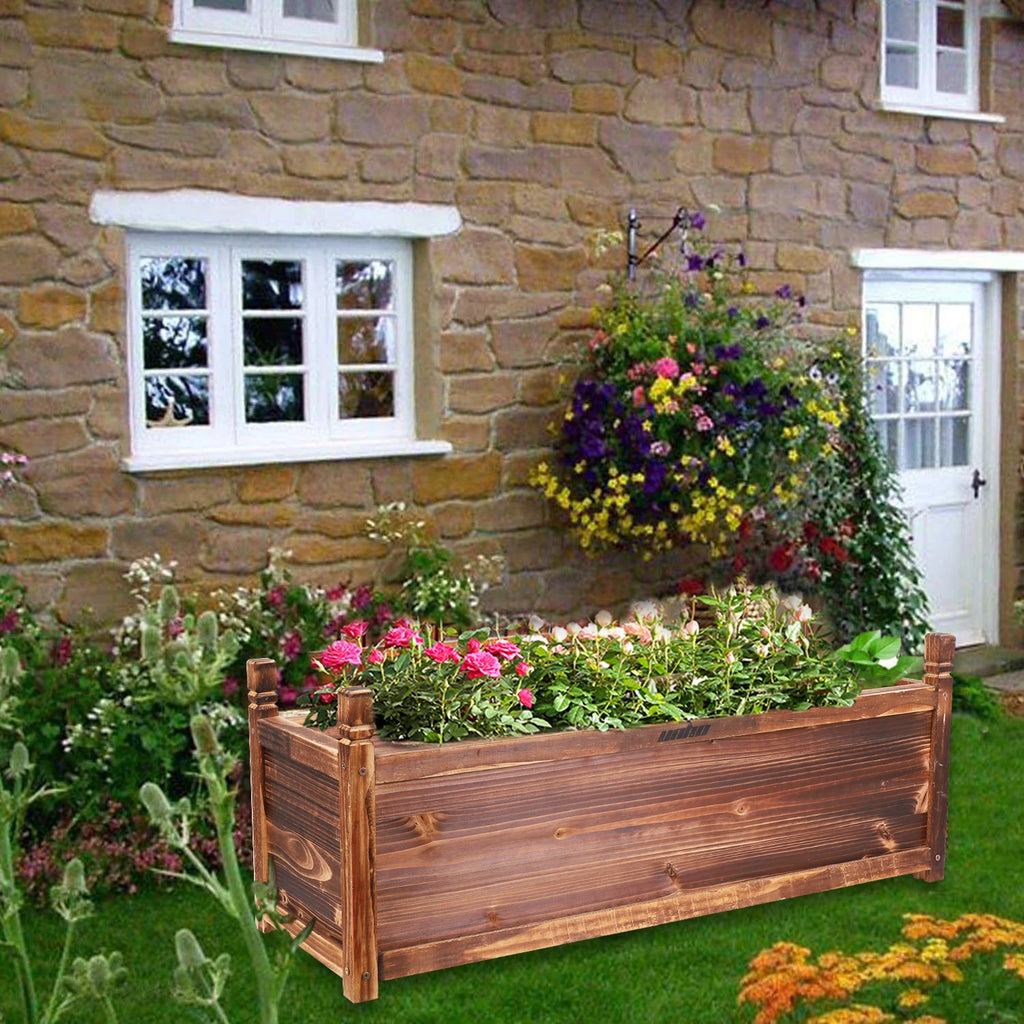 Large Wooden Raised Garden Planter Box