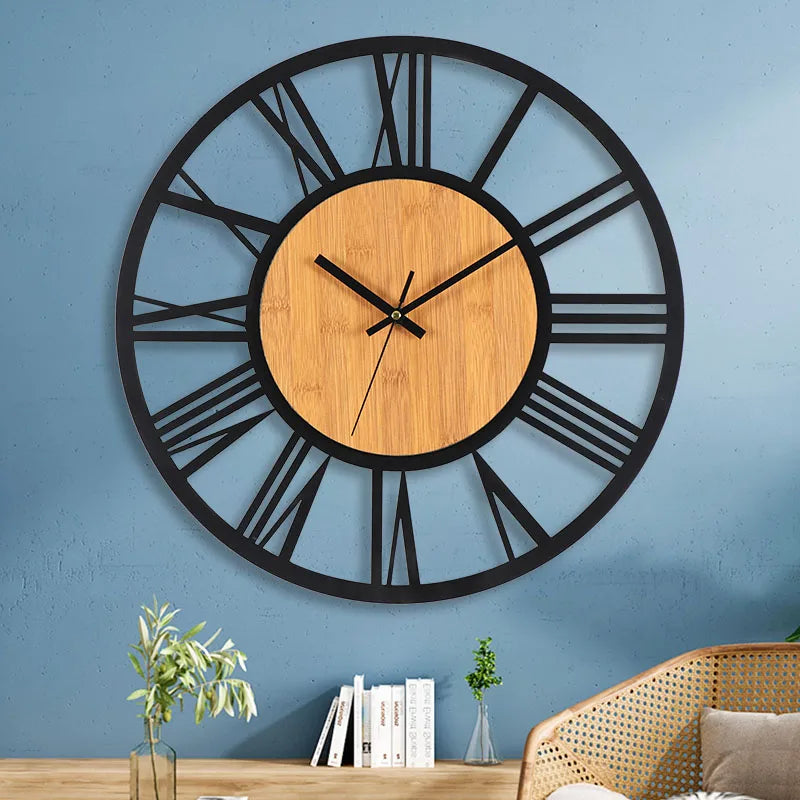 40 cm Roman Numeral Metal Wall Clock | Silent Quartz