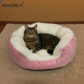 Plush Cat & Small Dog Bed with Backrest