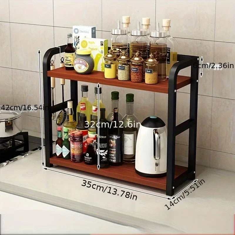 2-Tier Metal Countertop Shelf | Coffee & Kitchen Organiser