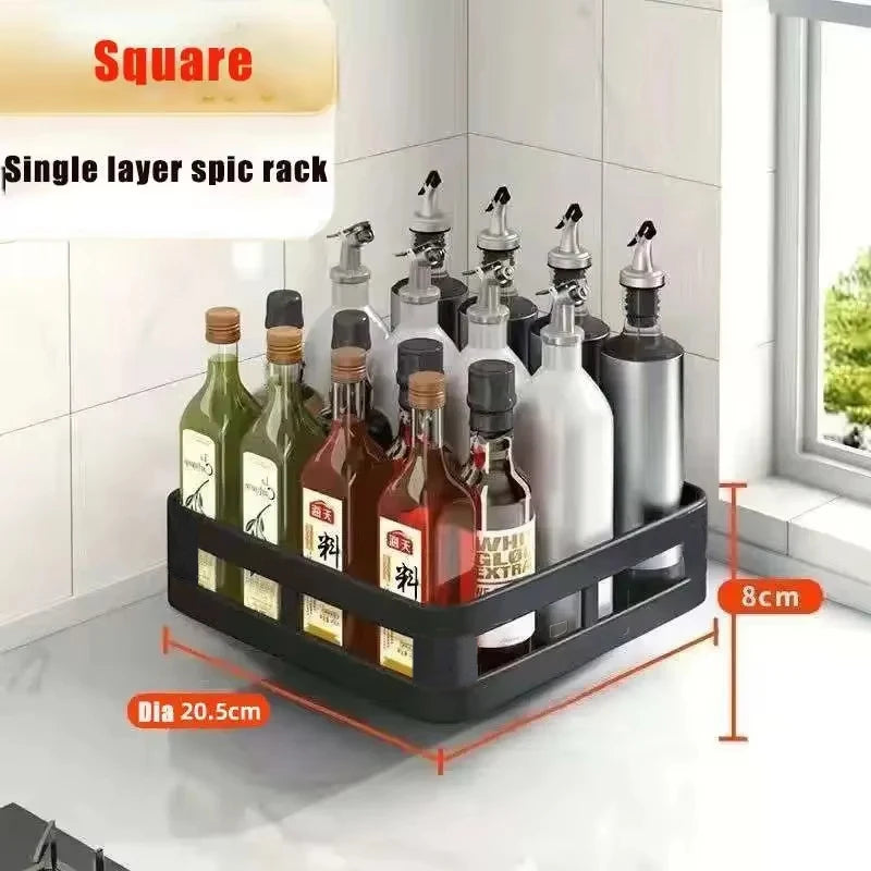 360° Rotating Spice Rack | 1–3 Tier Kitchen Organiser