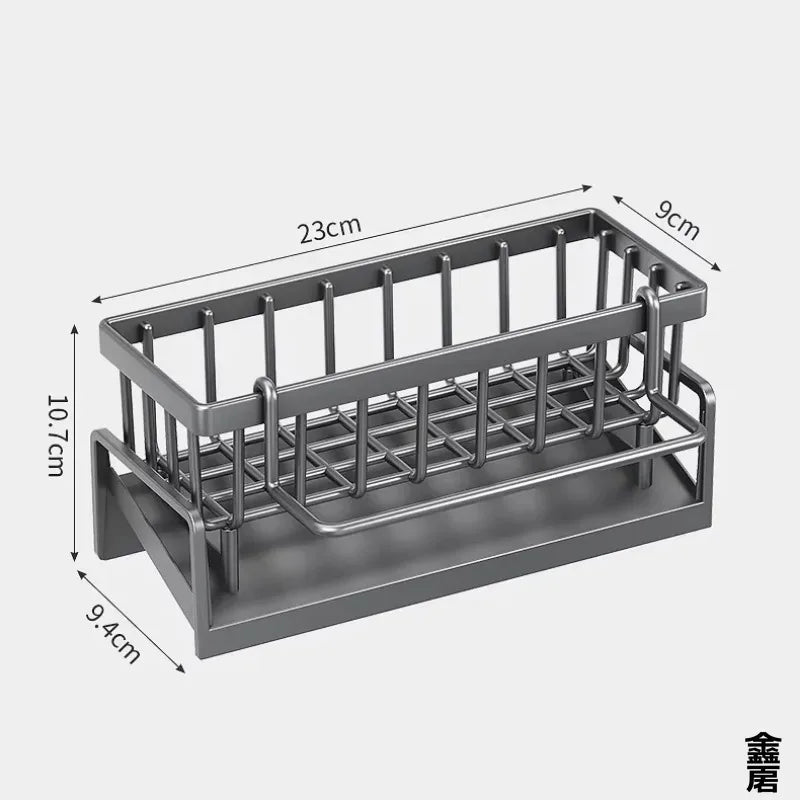 Tap-Mounted Sink Storage Shelf with Drainage Rack