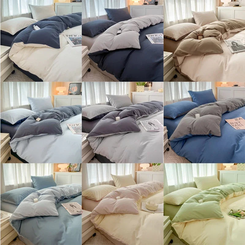 Reversible Brushed Polyester Bedding Set | 3–4 Piece
