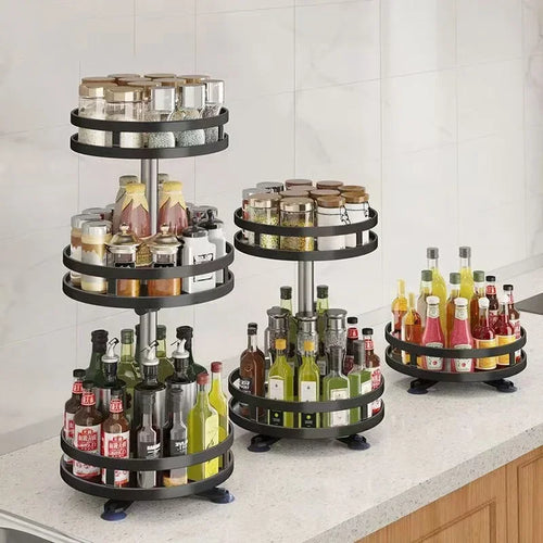 360° Rotating Spice Rack | 1–3 Tier Kitchen Organiser