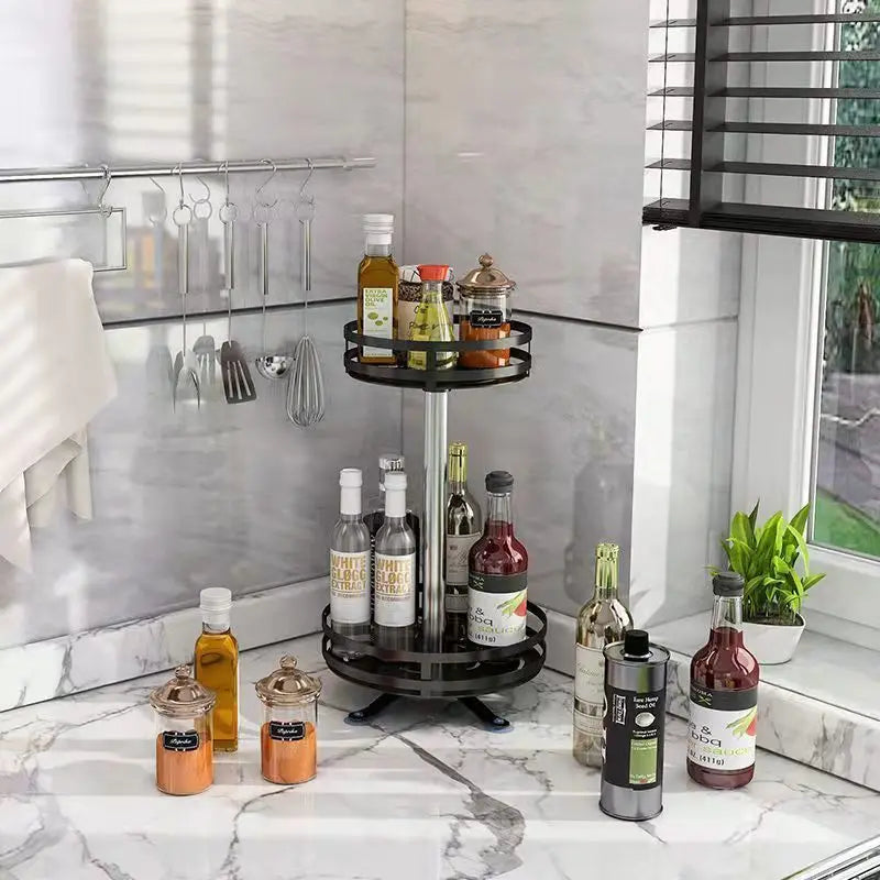 360° Rotating Spice Rack | 1–3 Tier Kitchen Organiser