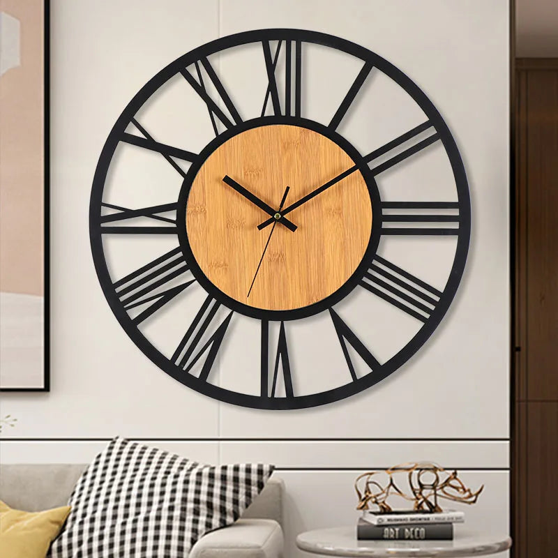 40 cm Roman Numeral Metal Wall Clock | Silent Quartz