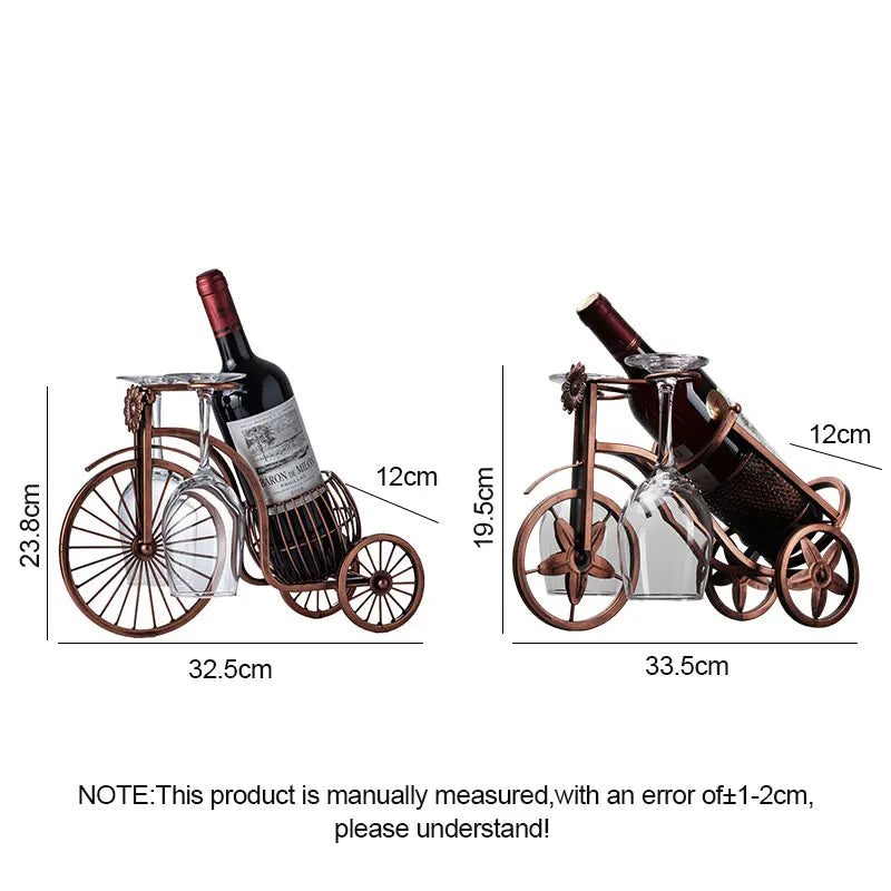 Retro Bicycle Wine Bottle Holder | Decorative Tabletop Rack
