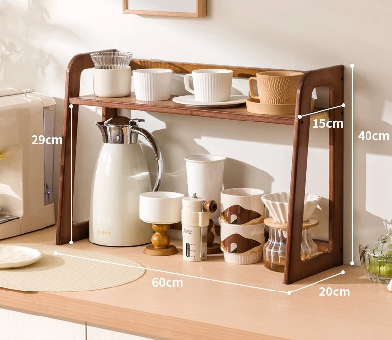 2-Tier Bamboo Kitchen Countertop Organiser | 50–60 cm