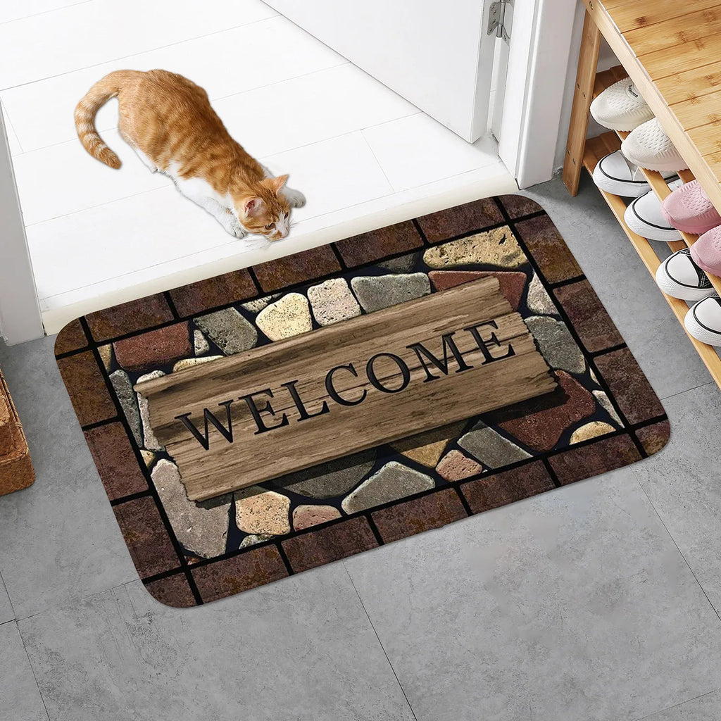 Floral Welcome Doormat | Non-Slip Entry Mat