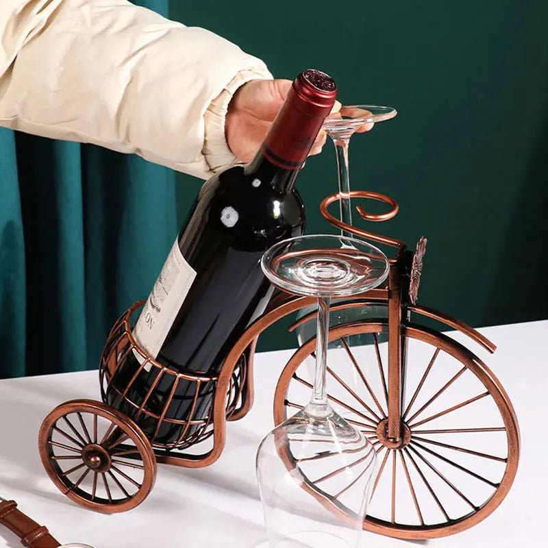 Retro Bicycle Wine Bottle Holder | Decorative Tabletop Rack