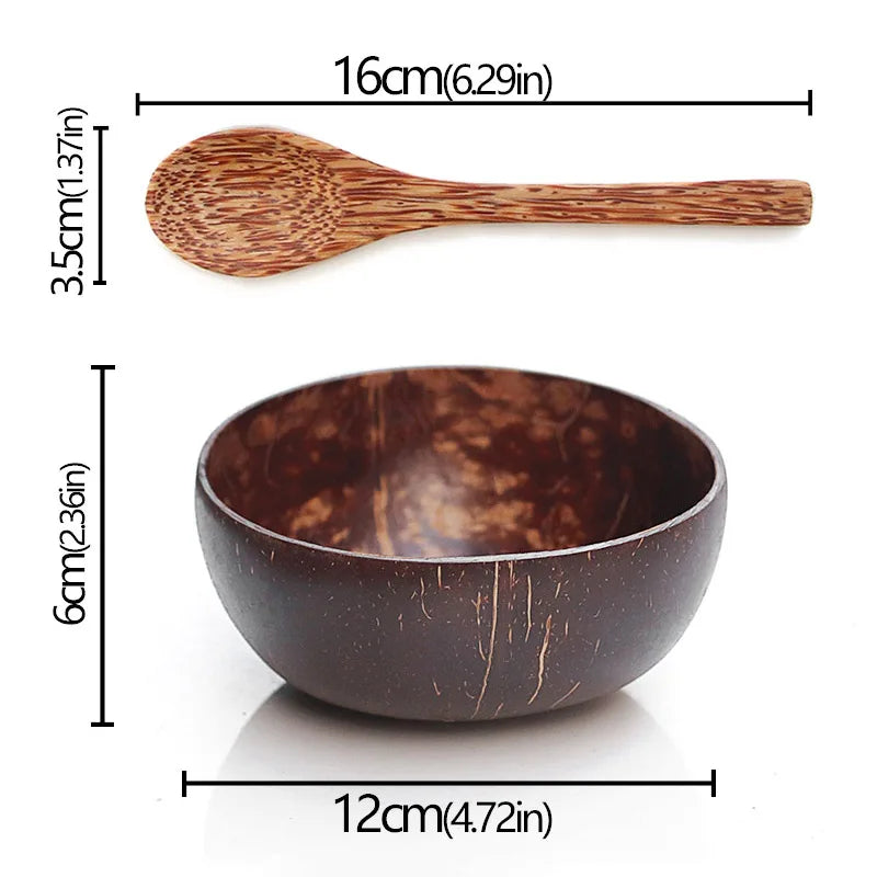 Natural Coconut Shell Bowl or Spoon | Rustic Tableware