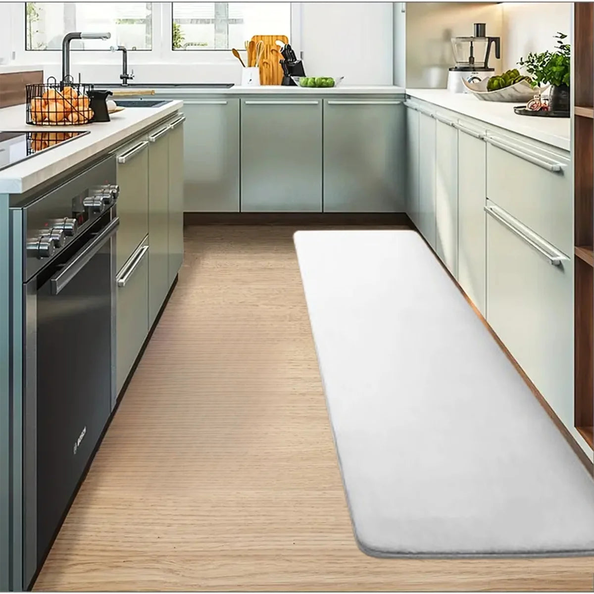 Solid Colour Absorbent Kitchen Runner Mat | 6 Sizes