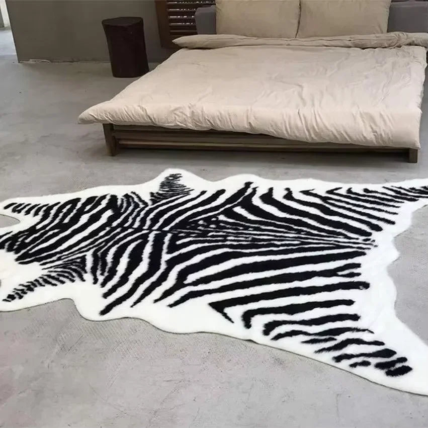 Faux Animal Print Rug | Washable Bedside Mat