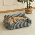 Plush Cat Sofa Bed with Raised Sides | Soft Pet Cushion
