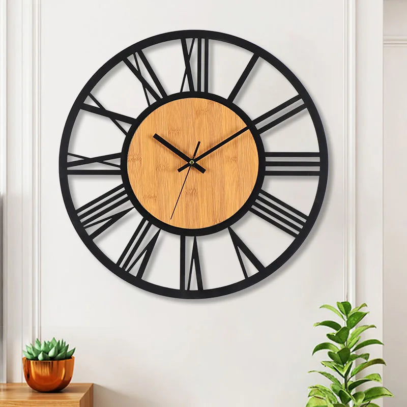 40 cm Roman Numeral Metal Wall Clock | Silent Quartz