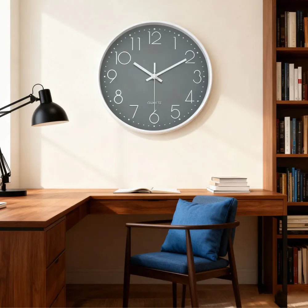 Minimalist Silent Quartz Wall Clock | 20–30 cm