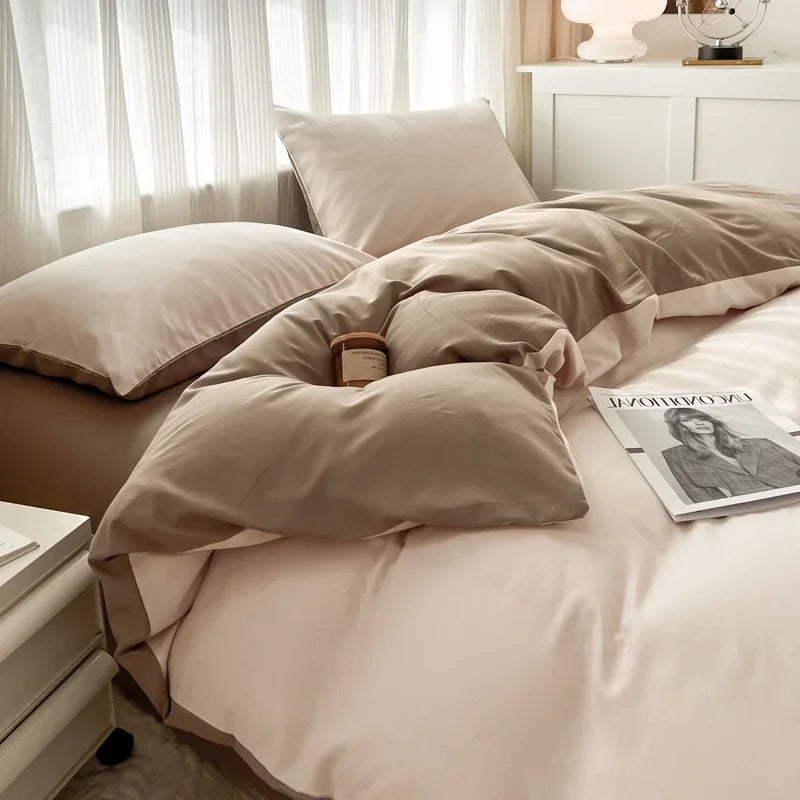 Reversible Brushed Polyester Bedding Set | 3–4 Piece