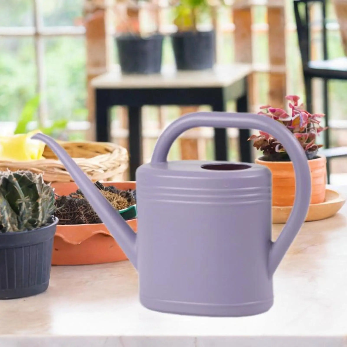 Long-Spout Plant Watering Can with Sprinkler Head