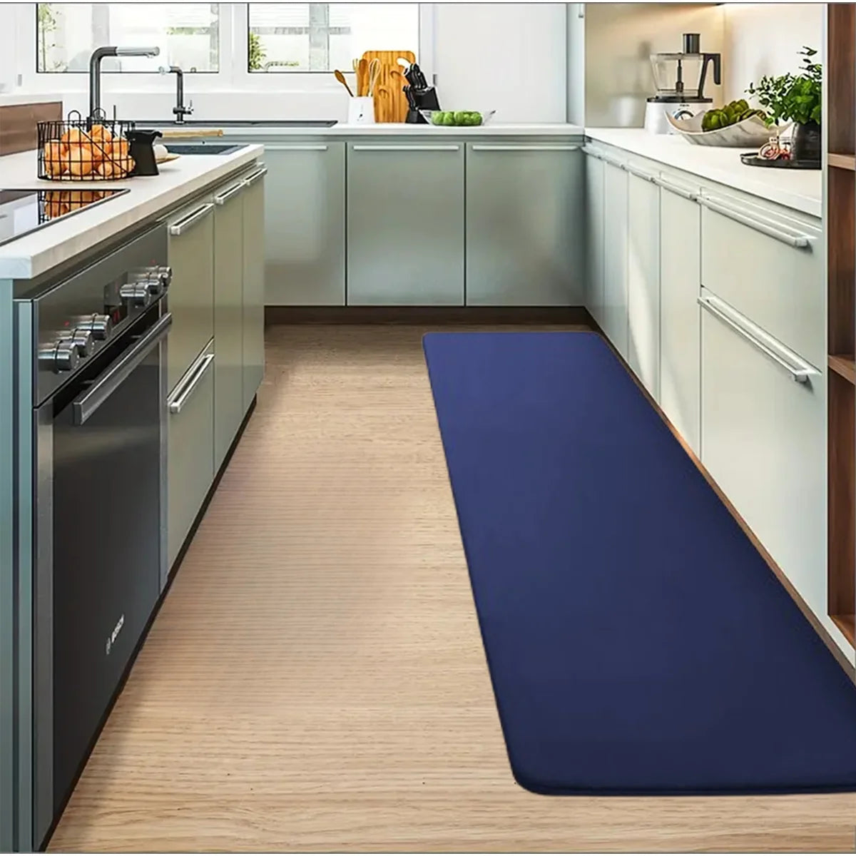 Solid Colour Absorbent Kitchen Runner Mat | 6 Sizes
