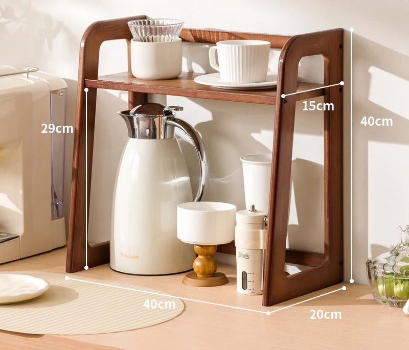 2-Tier Bamboo Kitchen Countertop Organiser | 50–60 cm
