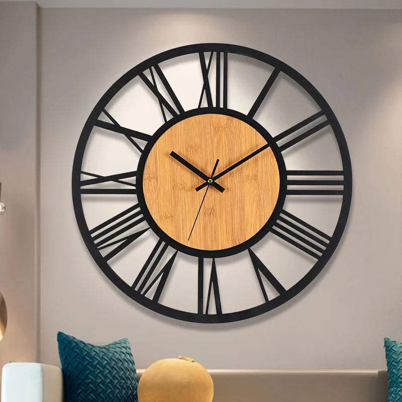 40 cm Roman Numeral Metal Wall Clock | Silent Quartz