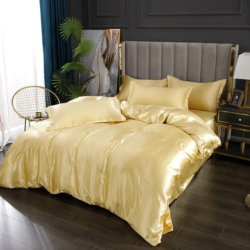 Rayon Satin Bedding Set | 3-, 4- & 5-Piece Options