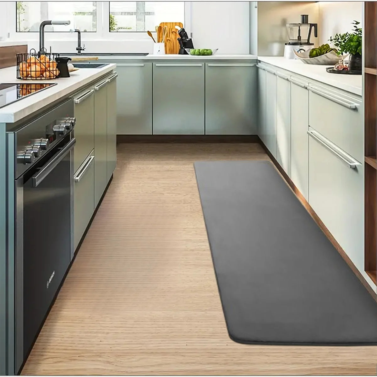 Solid Colour Absorbent Kitchen Runner Mat | 6 Sizes