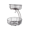 2-Tier Metal Fruit Basket with Banana Hanger