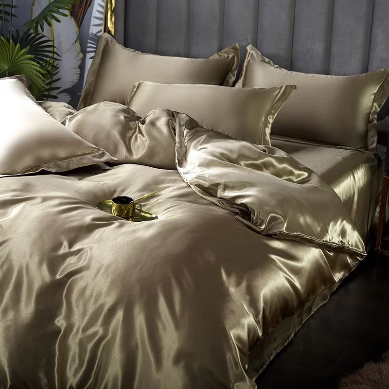 Rayon Satin Bedding Set | 3-, 4- & 5-Piece Options