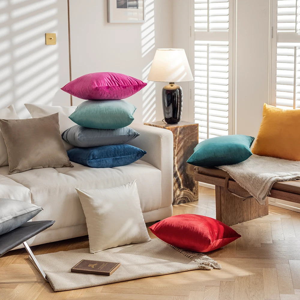 Velvet Cushion Cover Sets | Multiple Sizes & Colours