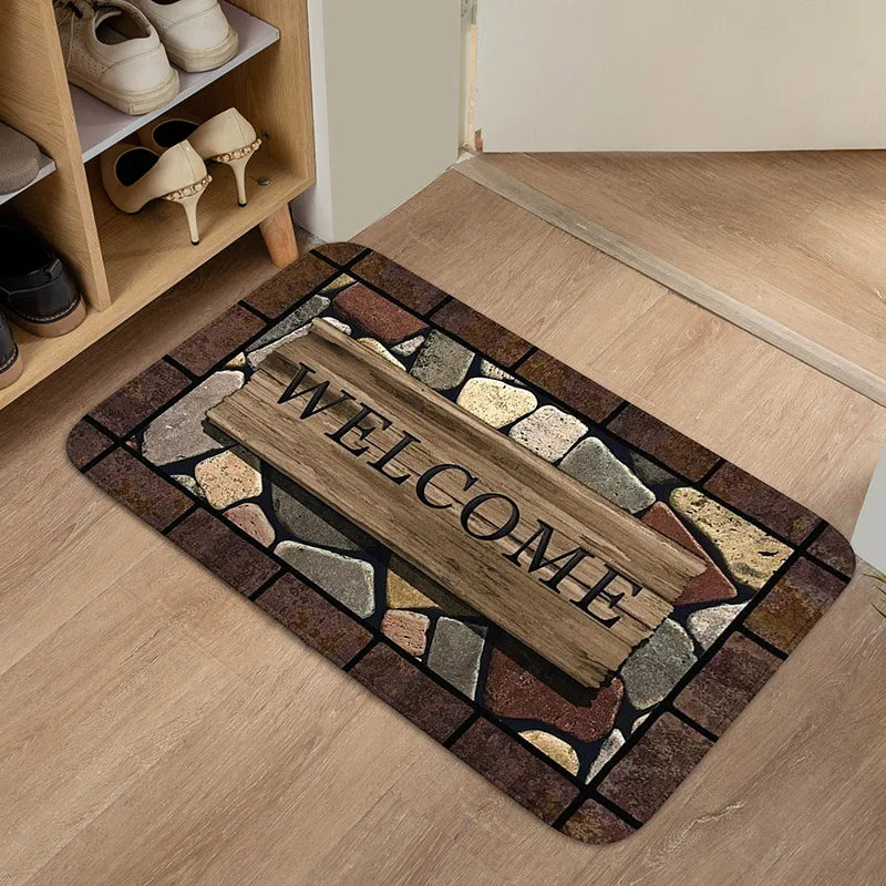 Floral Welcome Doormat | Non-Slip Entry Mat