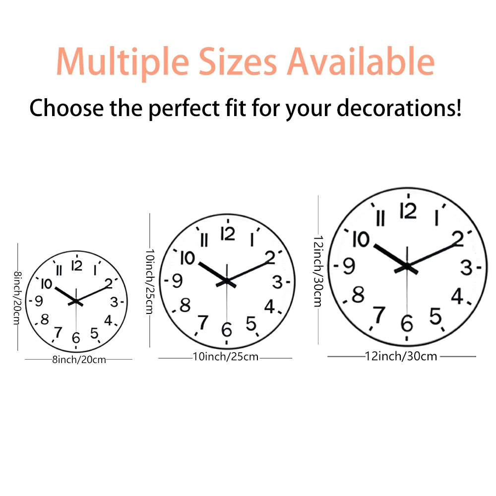 Minimalist Silent Quartz Wall Clock | 20–30 cm