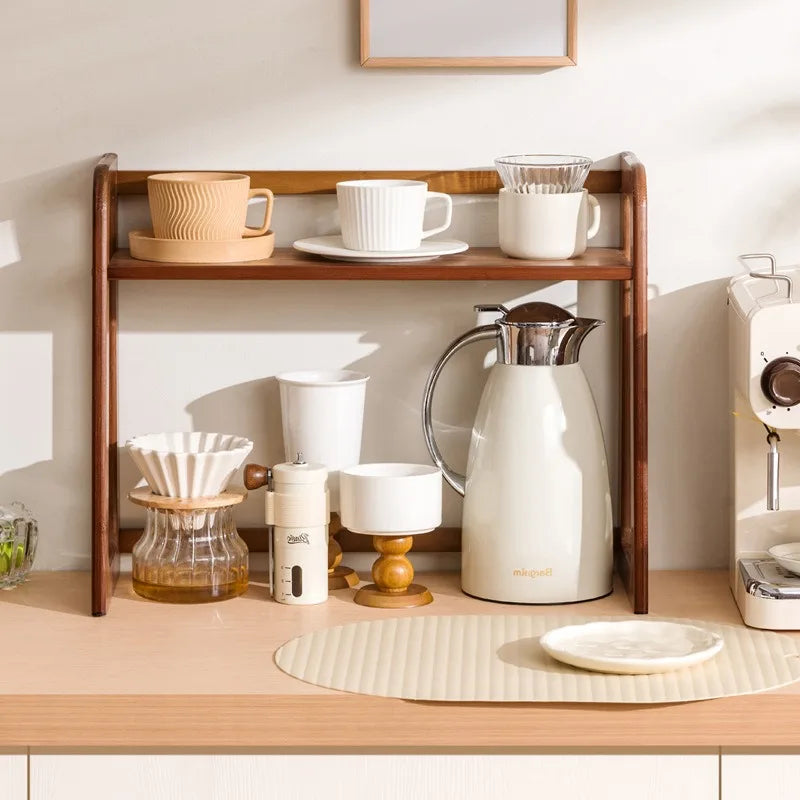 2-Tier Bamboo Kitchen Countertop Organiser | 50–60 cm