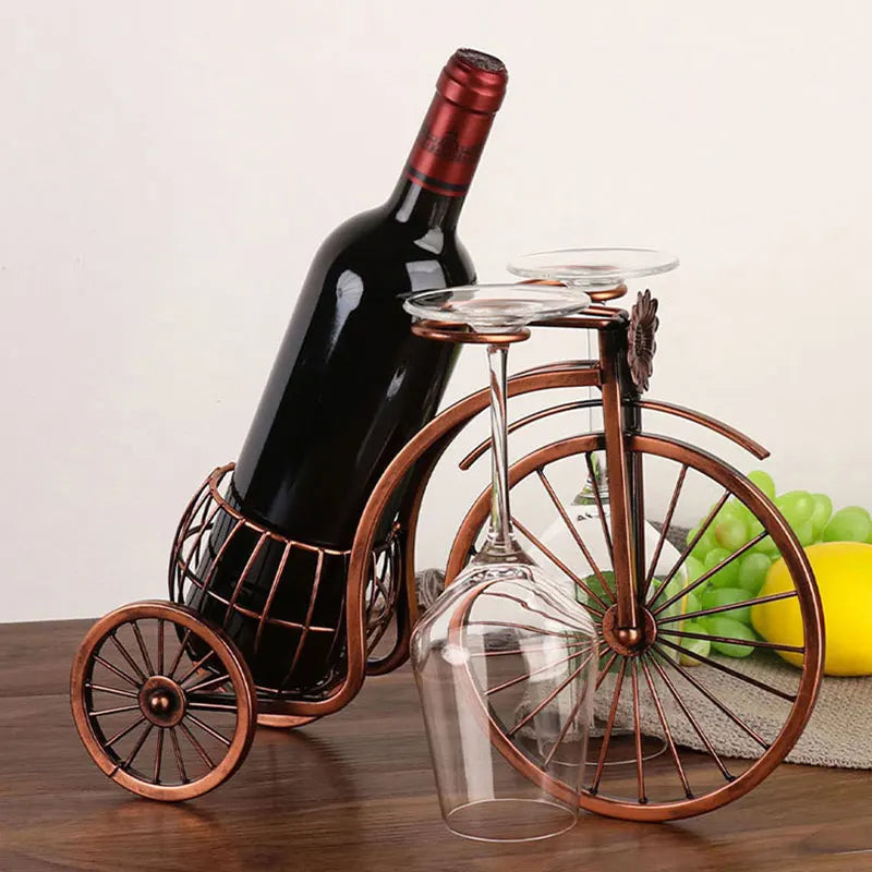 Retro Bicycle Wine Bottle Holder | Decorative Tabletop Rack