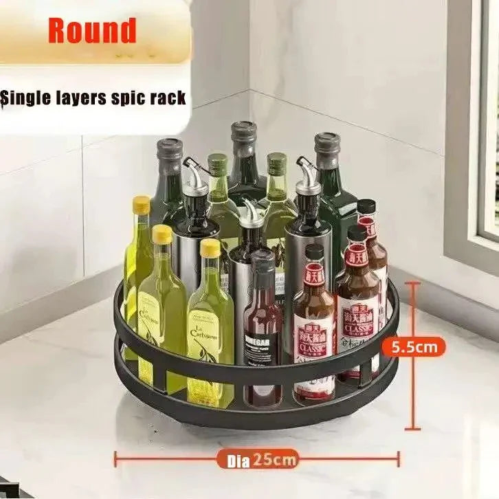 360° Rotating Spice Rack | 1–3 Tier Kitchen Organiser