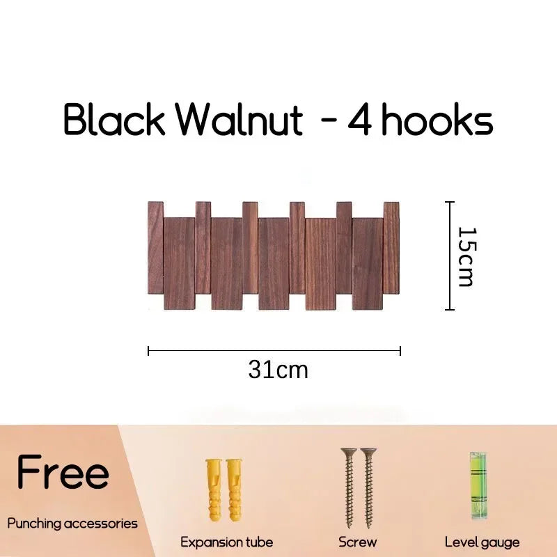 Piano-Key Wall-Mounted Coat Rack with Folding Hooks