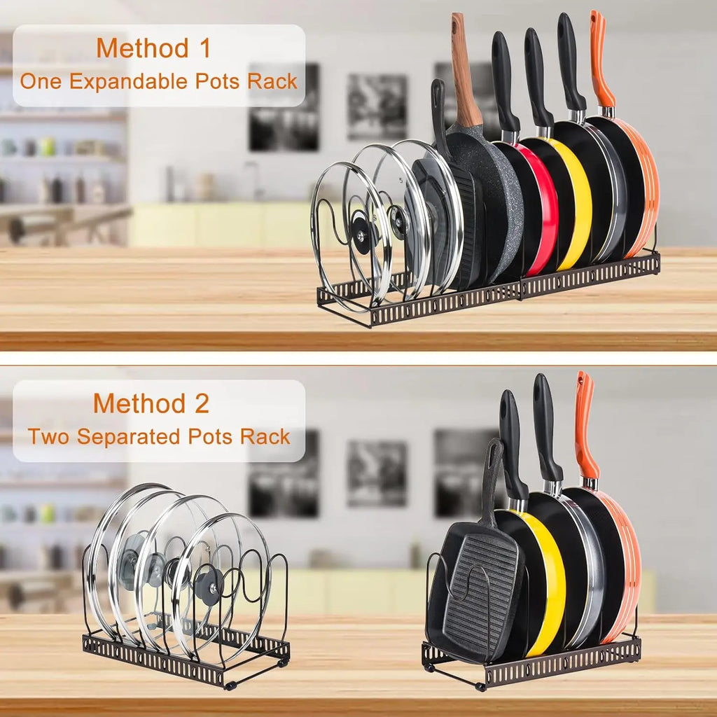 Expandable Pot & Pan Cabinet Organiser with Adjustable Dividers