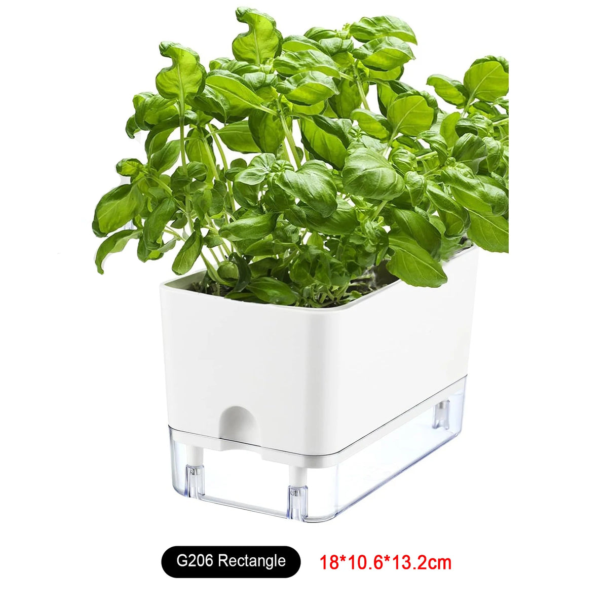 Self-Watering Planter Pot with Cotton Wick | Square or Rectangle