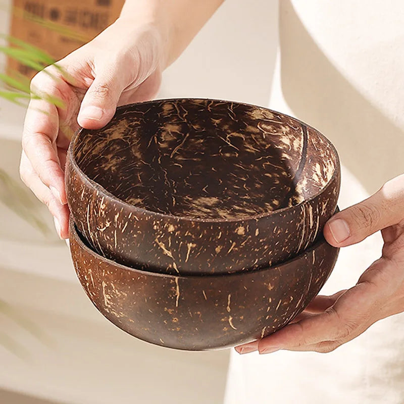 Natural Coconut Shell Bowl or Spoon | Rustic Tableware