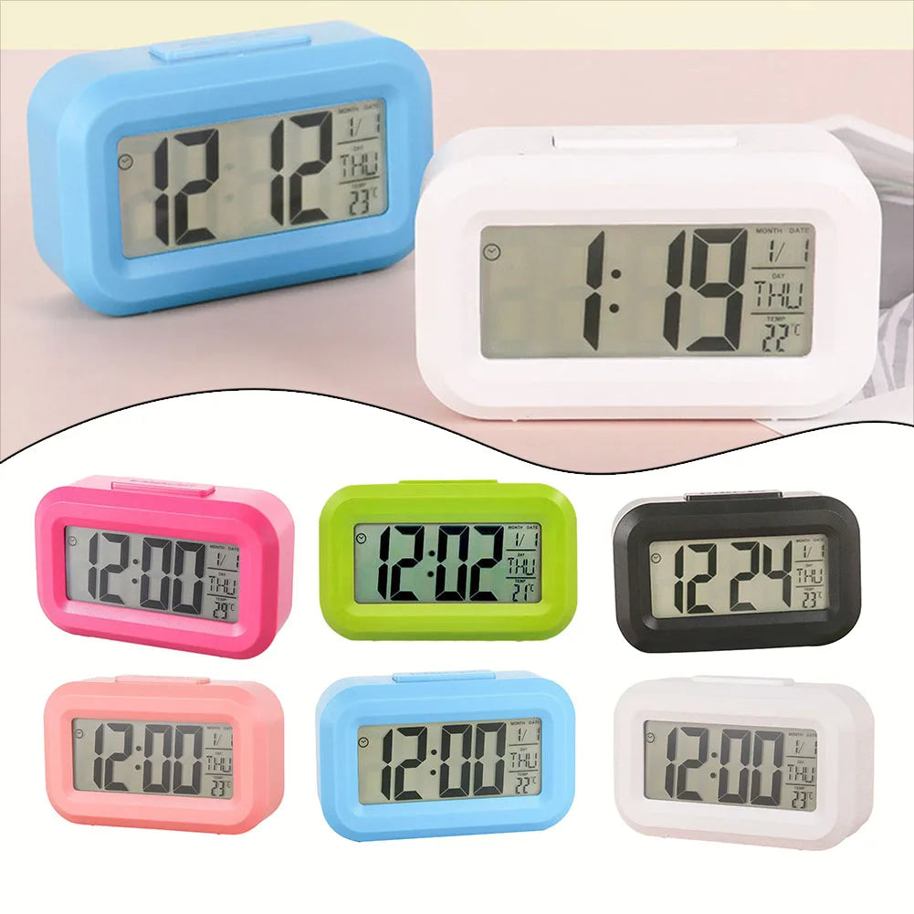 Triangle LED Digital Alarm Clock with Light Sensor