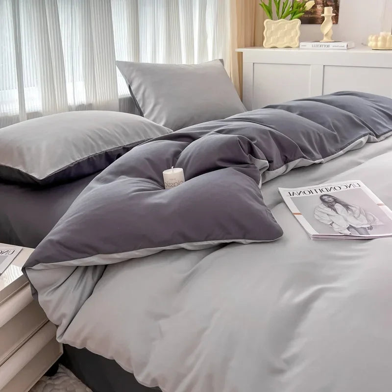 Reversible Brushed Polyester Bedding Set | 3–4 Piece