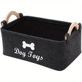Felt Dog Toy Storage Basket | Black or Light Grey