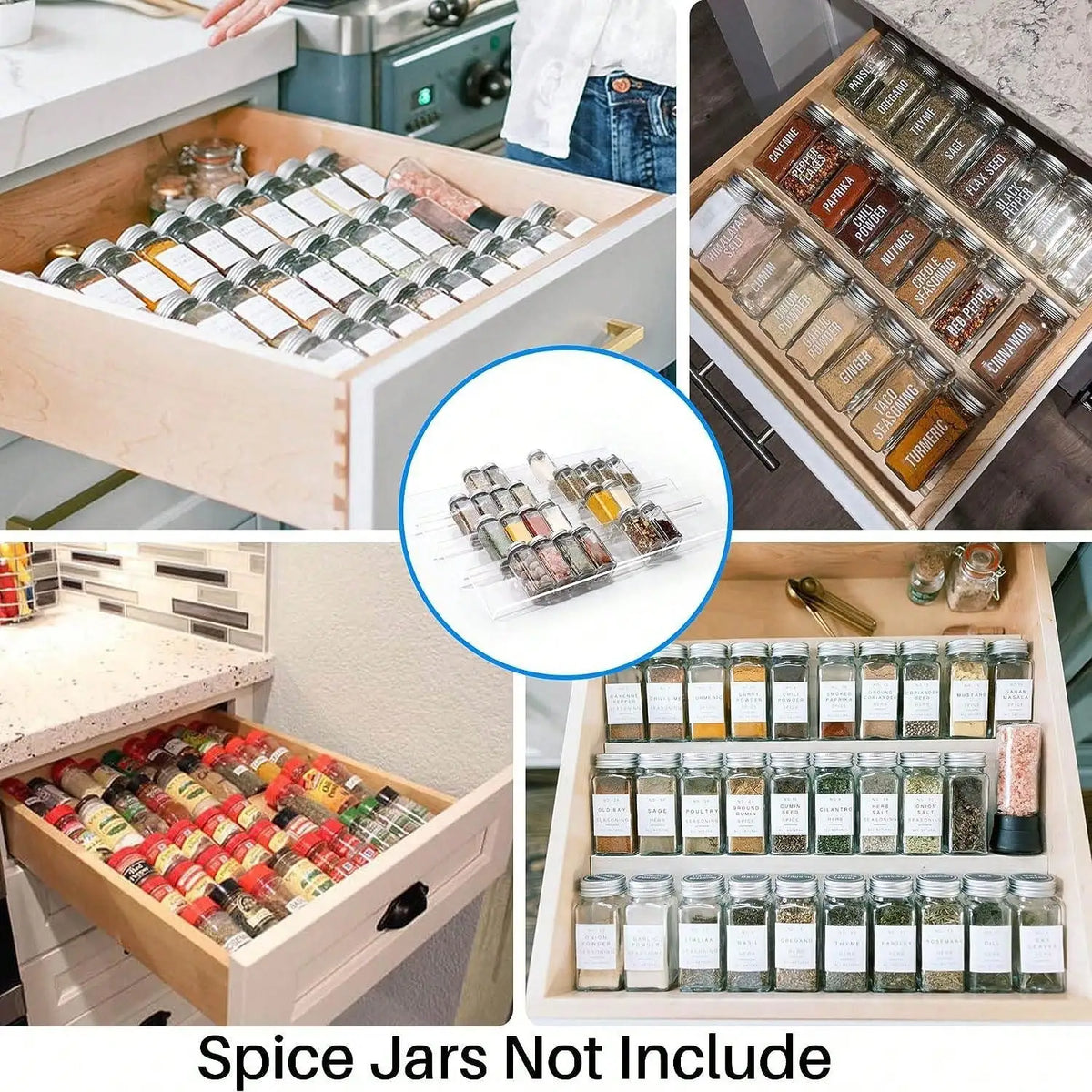 Expandable Acrylic Spice Drawer Organiser | 1–4 Piece Set