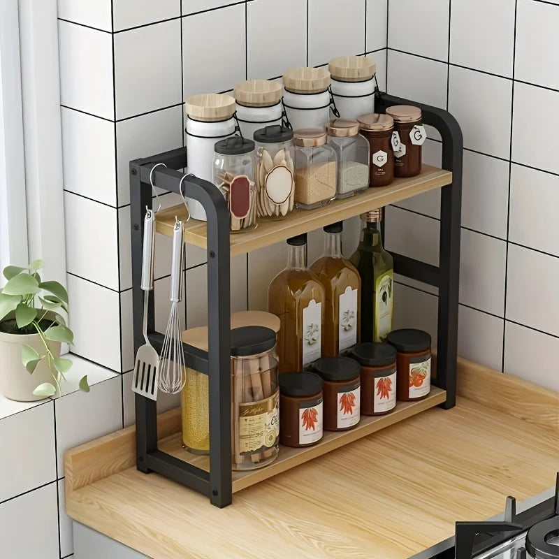 2-Tier Metal Countertop Shelf | Coffee & Kitchen Organiser