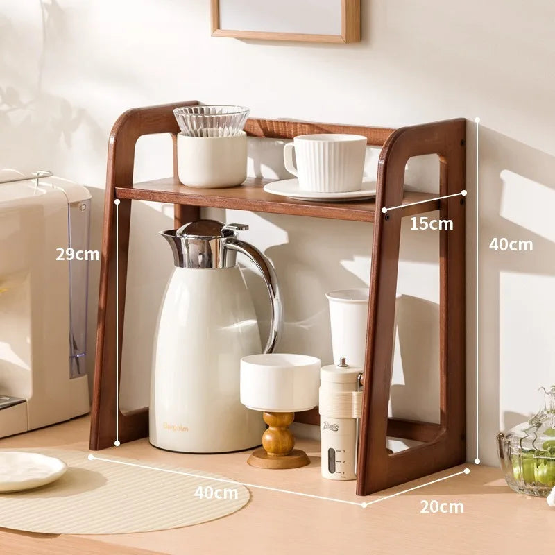 2-Tier Bamboo Kitchen Countertop Organiser | 50–60 cm