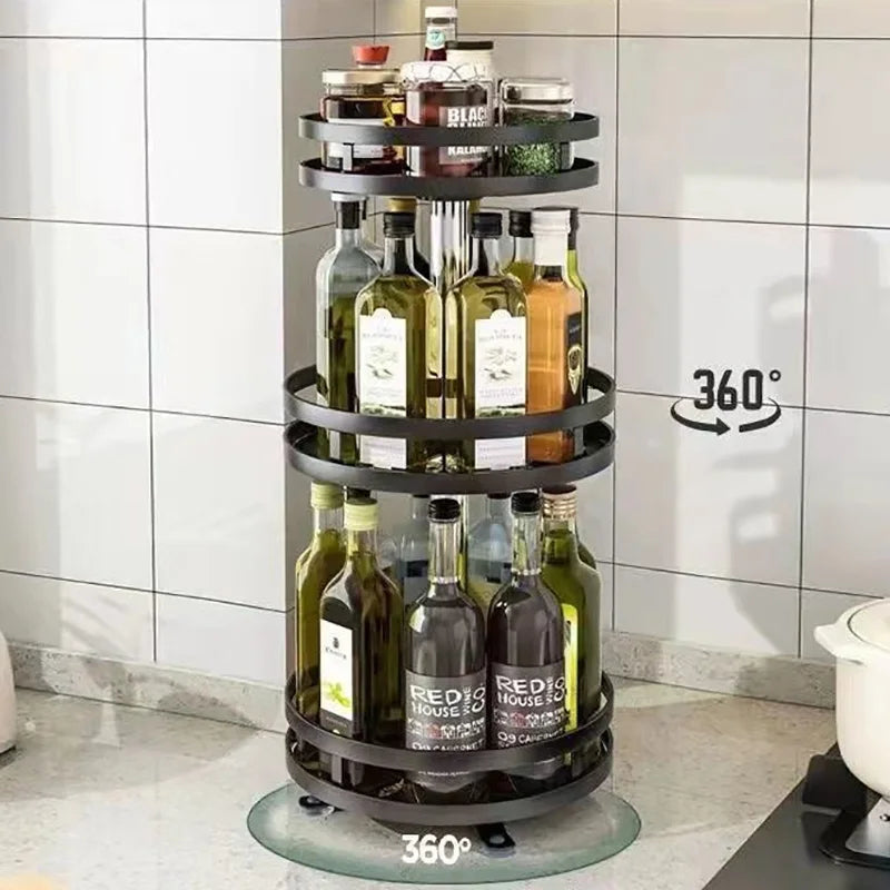 360° Rotating Spice Rack | 1–3 Tier Kitchen Organiser
