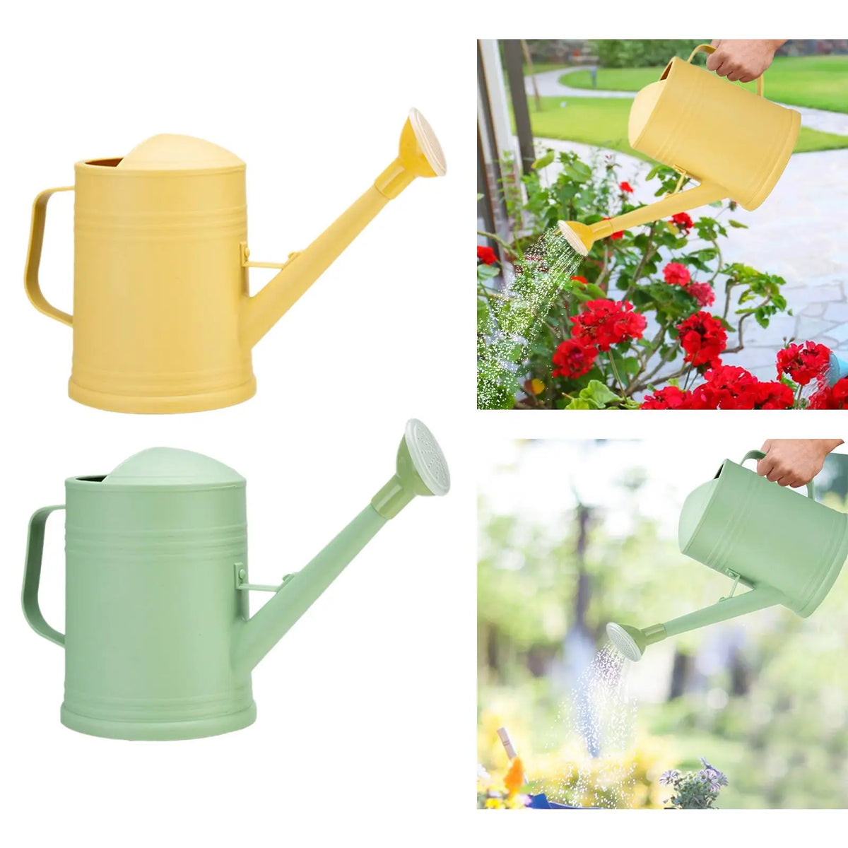 Long-Spout Plant Watering Can with Sprinkler Head