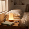 Rechargeable 13-Colour RGB Night Light with Remote styled in a warm household setting